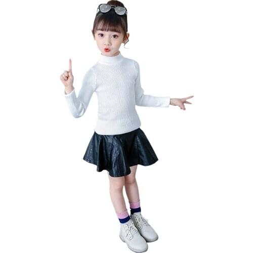 Basic Sweater Age For 4 - 14 Yrs Teenage Girls Long Sleeve Knit Tops 2021 New Arrival Fall Winter Children Warm Clothes Pullover
