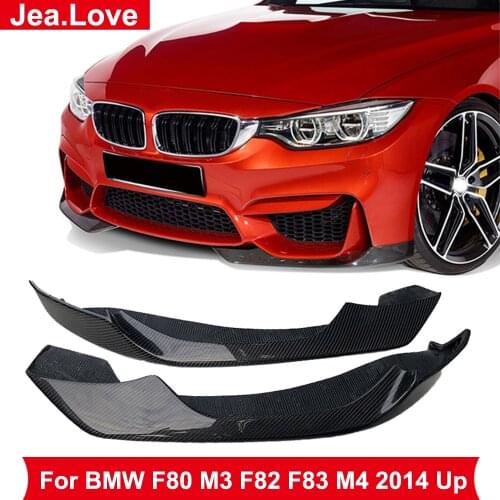 AC Style Real Carbon Fiber Car Side Splitter Aprons Rim Front Bumper Car Body Modification Part For BMW F80 M3 F82 F83 M4 2014