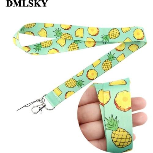DMLSKY Pineapple Keychain Cartoon funny Phone Lanyard Women Fashion Strap Neck Lanyards for ID Card Phone Keys M4042
