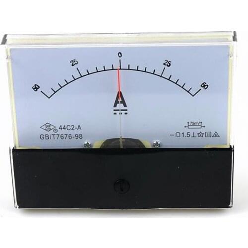 44C2 DC Amperemeter Gauge Analog Panel AMP Current Meter Ammeter 50A -0 - 50A 100A -0 - 100A