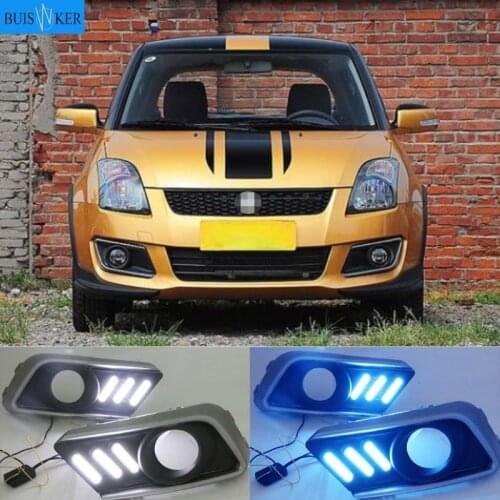 1Pair DRL For Suzuki Swift 2013-2016 Car LED Driving Daytime Running Lights White car styling fog lamp cover