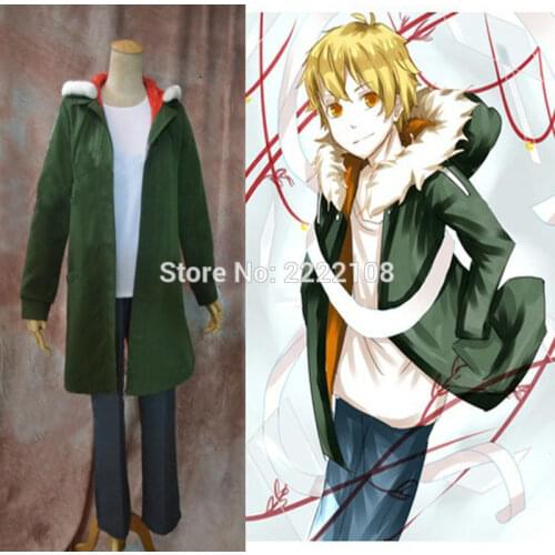 Hot Anime Noragami Yukine Olive green Hooded Jacket Cosplay Costume S-XL Cheap Mens Cloth unisex,Free Shipping