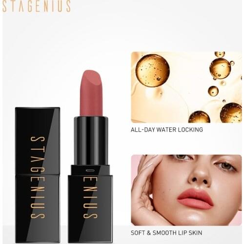 STAGENIUS SoulMATTE Moist Matte Cream Lipstick Longlasting Matte Cosmetic Pigment Lipstick Moisturizing Non-stick Cup Lip Makeup