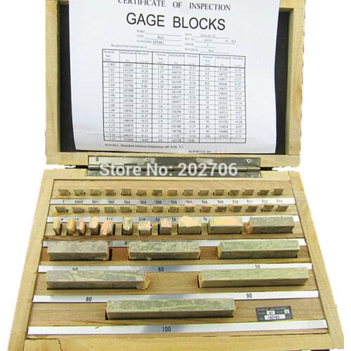 1.005-100 Block Gauge 47Pcs/Set 1 grade 0 grade Inspection Block Gauge Measurement Caliper Tool block