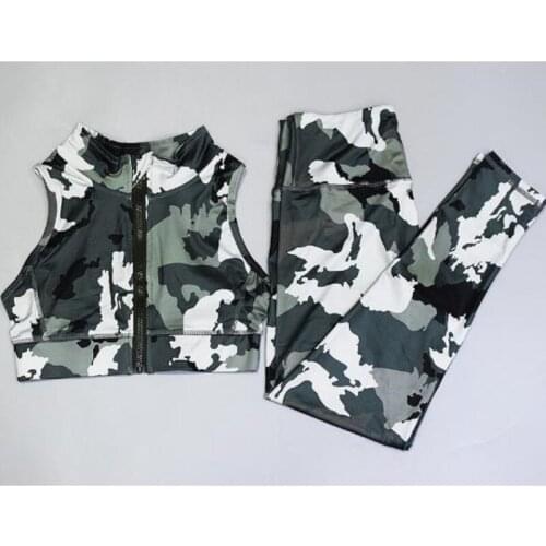 Camouflage Workout Clothes For Women Sports Bra Vest High Waist Leggings Yoga Set Fitness Suit Women Quick Dry Gym Clothing