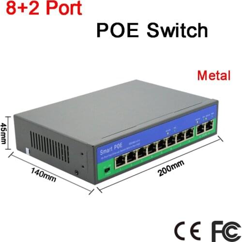 Metal material 150m Transmission distance 10 Port 6 Port POE Switch for POE IP Camera Free Shipping