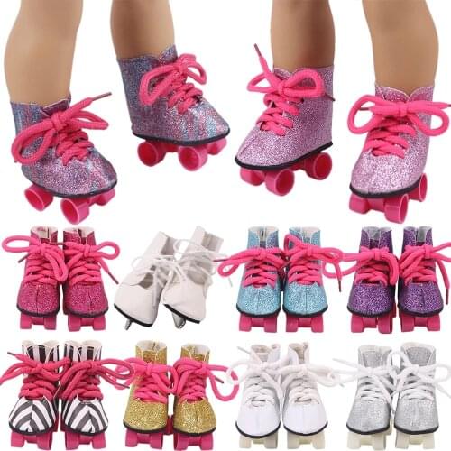 7.5 cm Doll Skates Shoes Clothes For American 18 Inch Girl 43 cm Born Baby Doll Items Accessories Nenuco Generation,Girls Toys