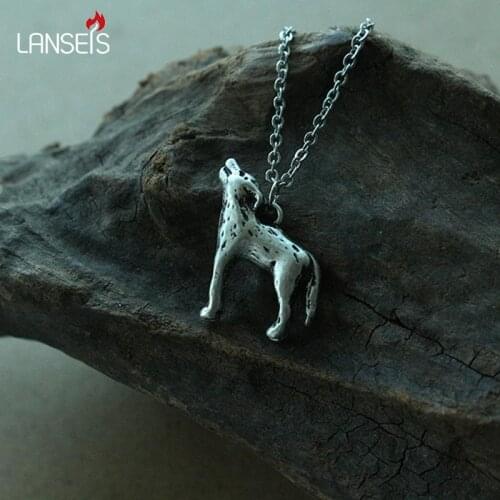 Lanseis 20pcs cute animal necklace pendant women Kawaii wolf pendant