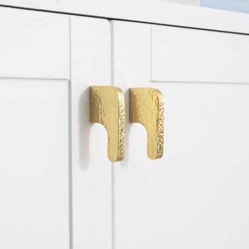 Brass original design light luxury wind simple hammer handle gold handmade furniture wardrobe door installation handle