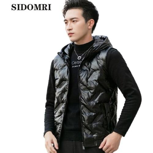 Mens Vest winter jacket thick and warm coat hooded waterproof gloosy color fashion style cotton jacket high quality