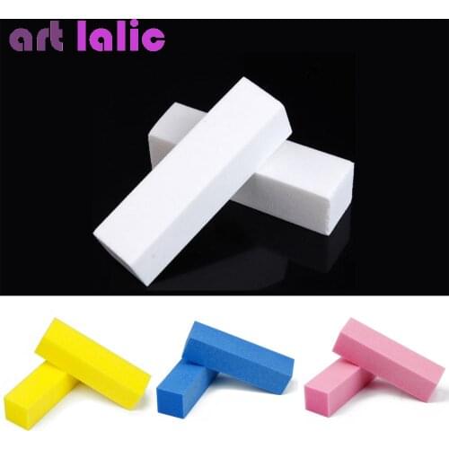 10 Pcs White Pink Blue Buffer Block Acrylic Nail Art Care Tips Sanding Files Tool Buffering Shine High Quality