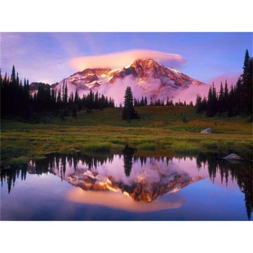 Home crafts full square diamond painting embroidery crystal mosaic diamond cross stitch kits resin Cloud mountain & lake 5953R