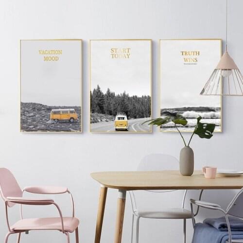 Nordic Ins Simple Letters Landscape Photo Wall Composition Canvas Paintings Poster For Living Room Bedroom Decor