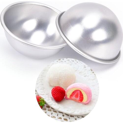 New 2pcs High Quality Half Round 3D Bath Bomb Mold Cake Mold DIY Bathing Tool Aluminum Alloy Ball Sphere Baking Pastry Mould