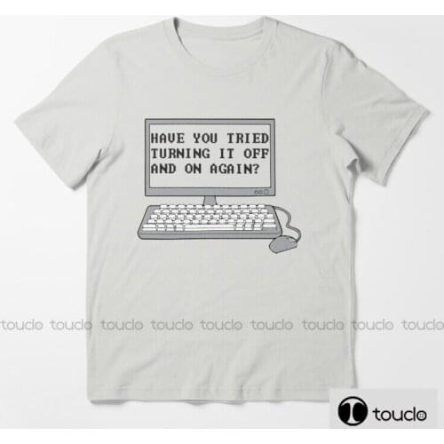 New The It Crowd Have You Tried Turning It Off And On Again MenS Short-Sleeve Heavyweight Workwear Pocket T-Shirt Unisex