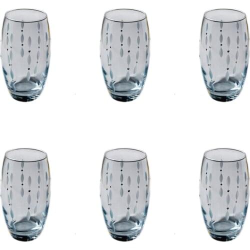 Pasabahce Drop (Gemstone) 6 PCs Barrel Water-Soft Drink Cup