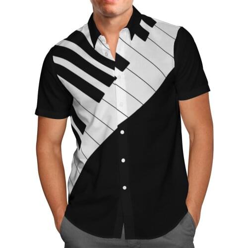 Piano 3D Beach Breathable Hawaii Summer 2021 Shirt Short Sleeve Shirt Streetwear Oversized Chemise Hombre Blusa Masculina-12
