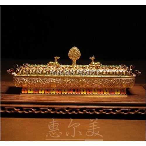 Gold-plated copper wire incense censer incense lying eight auspicious Taiwan Craft\feng shui