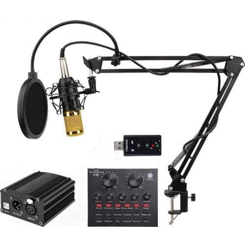 BM 800 Professional Condenser Microphone bm800 Audio Vocal recording for Computer karaoke Phantom power pop filter Sound card