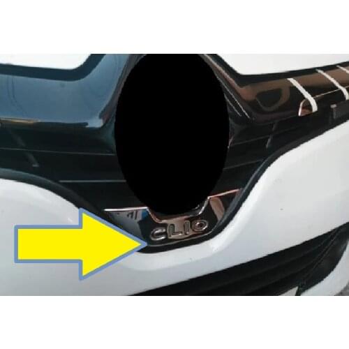 Front Grille Emblem Frame For Clio 4 Chrome Cover 2012 2015 Stainless Steel Tuning Modify Accessory Under Logo