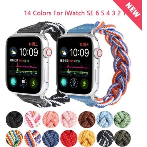 Braided Solo Loop Strap For Apple watch Band 6 SE 5 4 40/44mm Sports Bracelet For iWatch Series Bnads 6 3 38/42mm Belt Wristband