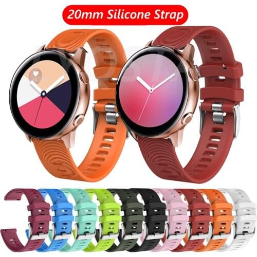 Silicone Colorful 20mm Band Straps For Samsung Galaxy Watch Active 2 40/44mm/3 41mm Smartwatch Wristband Huawei GT 2 42mm Correa
