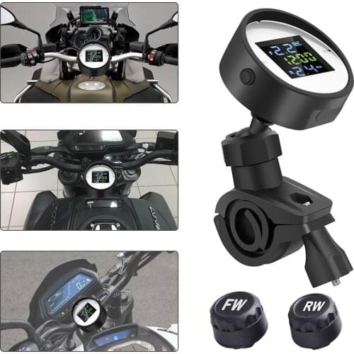 Wireless LCD Motorcycle TPMS Tire Pressure Monitoring System With USB External Sensors Moto Waterproof Tire Pressure Gauge Alarm