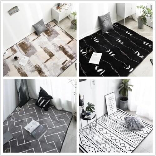 Modern Fashion Super Soft Velvet Thicken Carpet Pad Bedside Blanket Doormat Outdoor Prayer Parlor Home Floor Mat Anti-slip Rugs