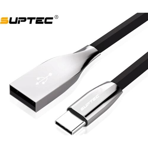 SUPTEC Zinc Alloy USB Type C Cable Fast Charge Wire Cord For Samsung S9 S8 Xiaomi Redmi Note 7 Oneplus 7 Pro Mobile Phone USB-C