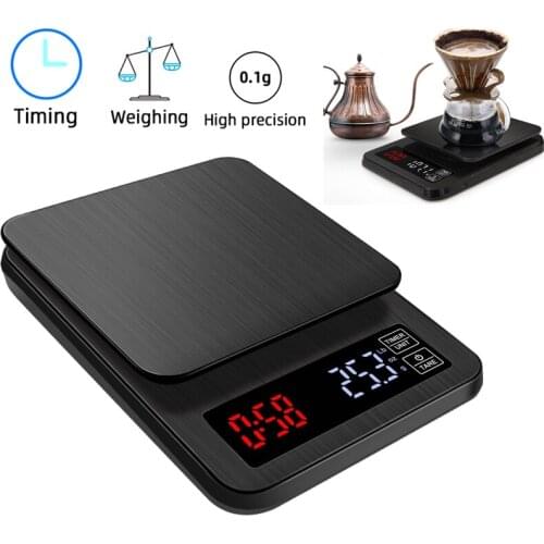 Drip Coffee Scale 3kg/0.1g 5kg/0.1g 10kg/1g LCD Digital kitchen Scale with Timer weight