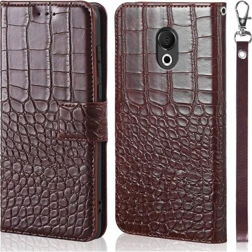 Crocodile grain Vintage Leather Case for Meizu 15 Lite Cover with magnetic clasp for Meizu M15 Wallet Cover Book Flip Case