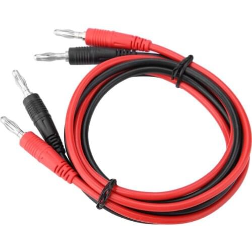 2Pcs/Lot Alligator Clips 4mm Banana Plug To Banana Plug Test Cable Multimeter Testing Cables Durable Wire&Conductive Metal P1041