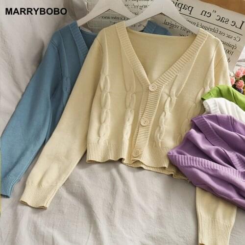 2021 Spring Autumn Long Sleeve Women Sweaters Casual Solid Cardigan Tops Vintage Outwear Tops Korean Female Short Jacket Coat