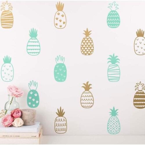 14 Style DIY Pineapple Art Decor Vinyl Wall Sticker , Cute Pineapple Wall Decals Nursery Art Tattoo Unique Wall Decor