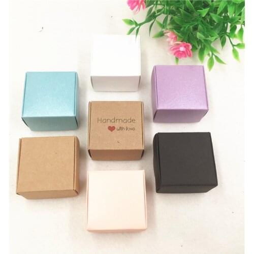 20 pcs 4x4x2.5cm Mini Cute Square Box Multi-color Wedding Party Candy/Chocolate Box DIY Handmade Jewelry Receiving Box