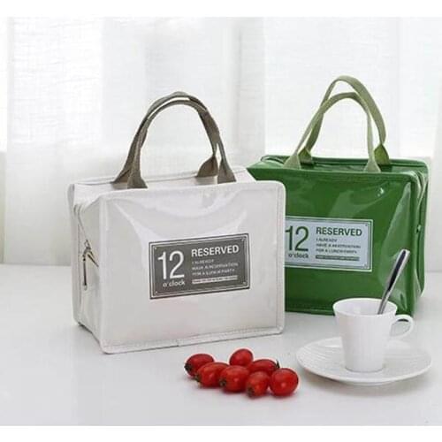 2019 Waterproof Lunch Bag for Women kids Men Cooler Lunch Box Bag Letter Tote PU lunch bags Insulation Package Portable