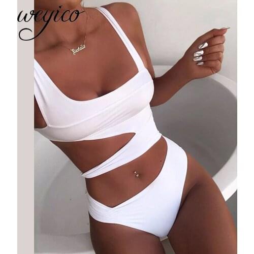 2020 New Sexy One piece Swimsuit Female Cut Out Push Up Monokini Bathing Suits Swimwear Beach Wear Swimming Suit For Women XXL