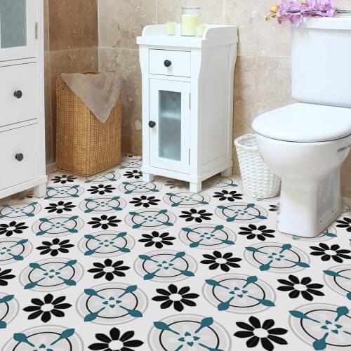 4pcs Floor Papers Home Decor Color Tiles Porcelain Ceramic Decals 3d Pvc Floor Wallpaper For Bathroom