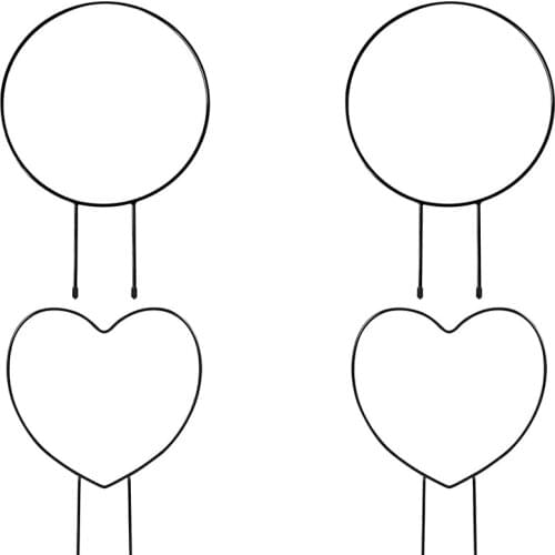 4 Pcs Grid Plant Rattan Support Lines Climbing Plants Plant Climbing Frame Potted Flowers with Straps Rolls and Hearts