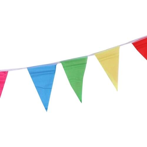 8 M Colorful Triangle Flag Pennant String Banner Festival Party Holiday Decor Supply Polyester Fabrics Decoration Products