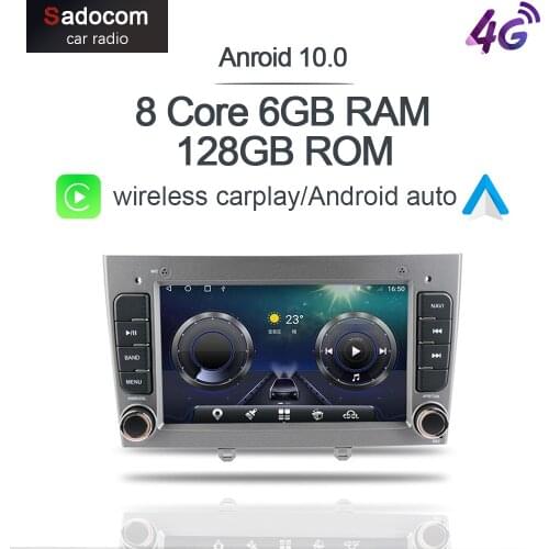 Carplay DSP 7" Android 10.0 Car DVD Player 4G LTE Multimedia Video autoradio Navigation For Peugeot 308/408 2007-2013 GPS Radio