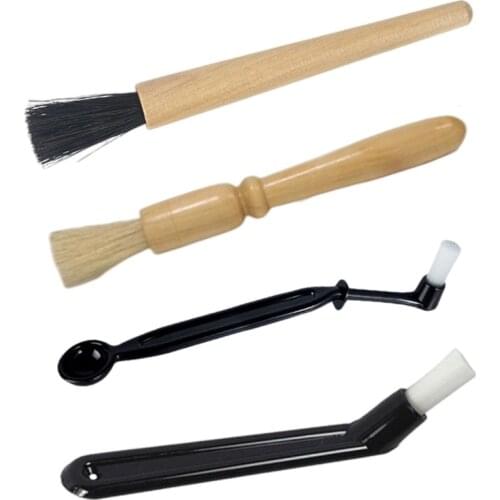 4 Sizes Coffee Grinder Cleaning Brush Espresso Brush Accessories for Bean Grain Coffee Tool Wood Handle Soft Hair Cleaning Brush