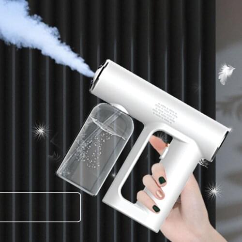 Handheld Wireless Gun Sprayer 250ml Nano Blue Light Steam Atomizing Fogger Home Disinfection Machine for Beauty Salon