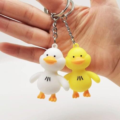 Keychain Classic Silicon Duck Decoration Yellow Fashion Cartoon Bag Hand Rope Pendant Multicoloured Keychain Cute Couple Gift180