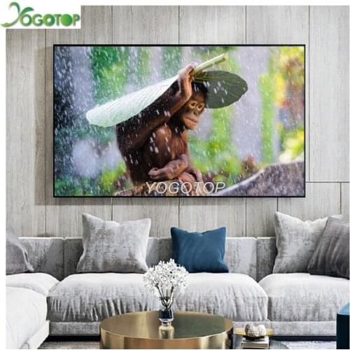 Hot Sale diy Diamond Painting Orangutan monkey Full Diamond Embroidery Picture Of Rhinestones Diamond Mosaic picture YY3425
