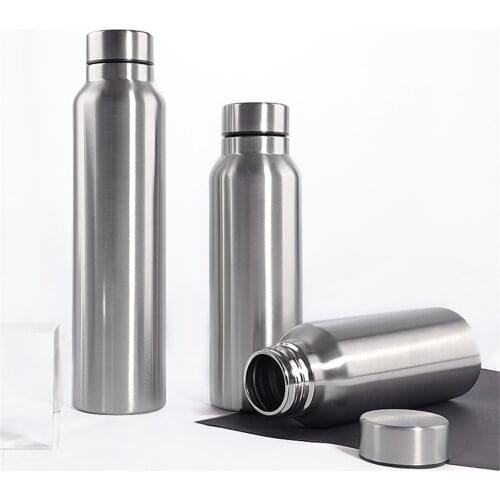 600-1000ml Stainless Steel Sports Water Bottle Thermos Mug Leak_Proof Thermosmug Single Wall Vacuum Camping Gym Metal Flask