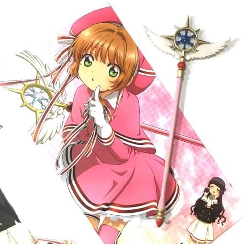 Card Captor Sakura Captor Magic Sakura Wand Star Magic Rubber Mace 2 color Star Staff Mace 17 cm