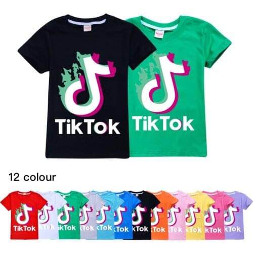 TIK TOK New T Shirt Children Funny Summer Cartoon T-shirt For Girls Kid 12 -6 Y Boys Short Sleeve