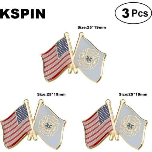 U.S.A & Fire Rescue Frendship Lapel Pin Brooches Pins Flag badge Brooch Badges