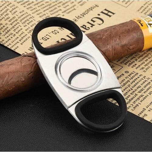 Double Blades Stainless Steel Cigar Cutter Portable Travel Pocket Smoking Gadgets Sharp Cigars Scissors